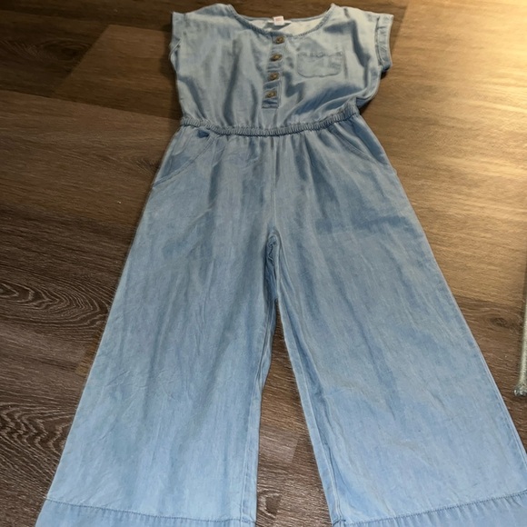Cat & Jack S 6/6x soft denim chambray romper pantsuit. VGUC. - Picture 1 of 3